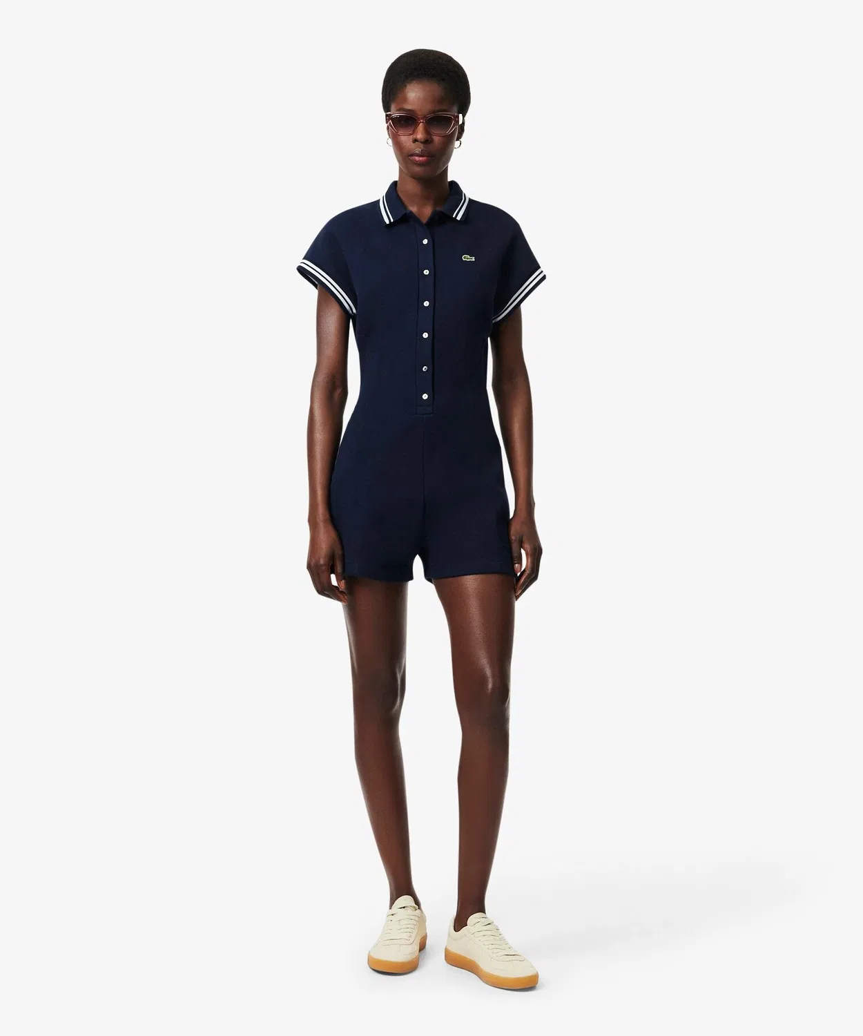 Женский комбинезон с поло-воротником Slim Fit LACOSTE, Blue — фото 4