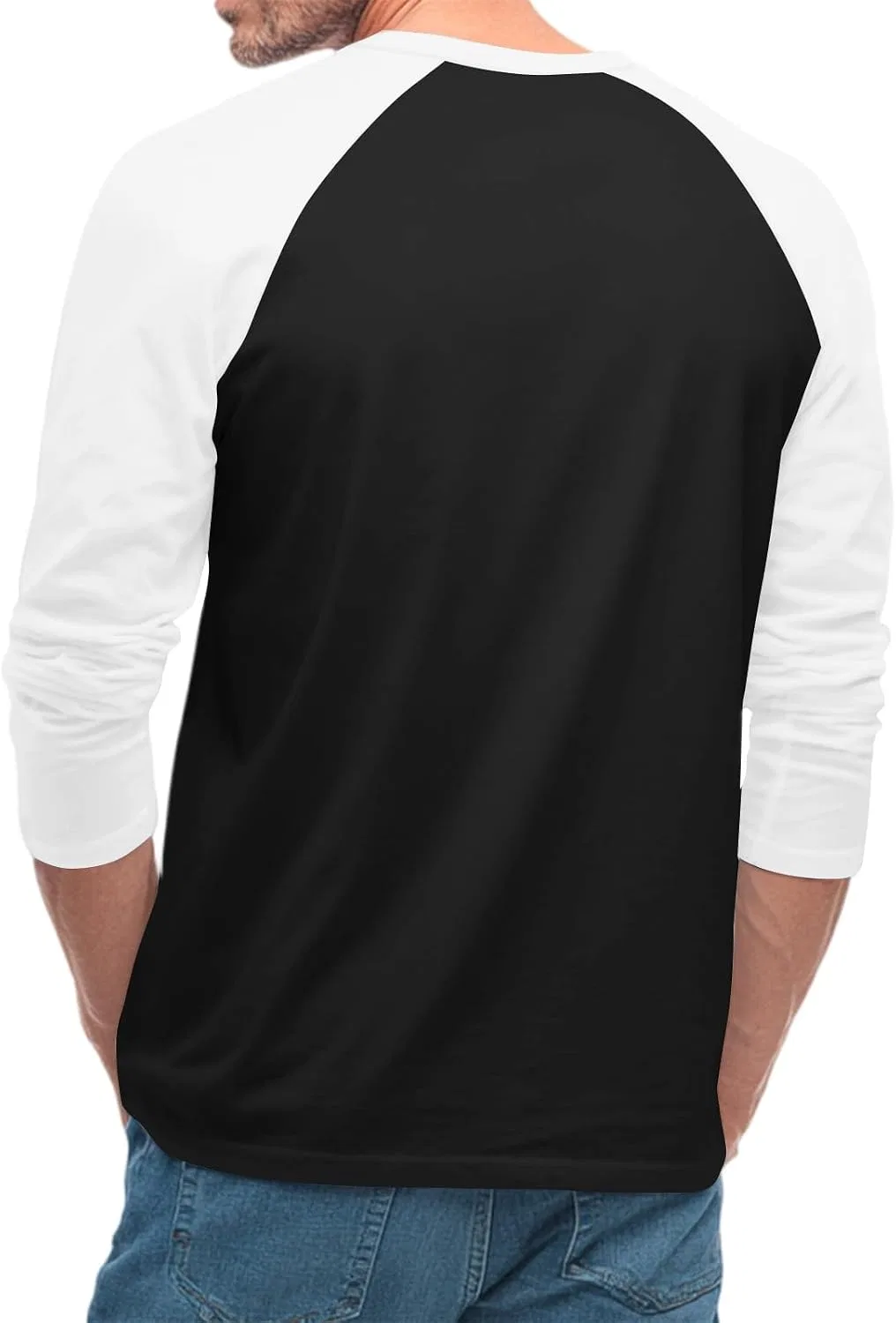 Мужская футболка с 3/4 рукавом блокированного цвета Oversized, Black — фото 3