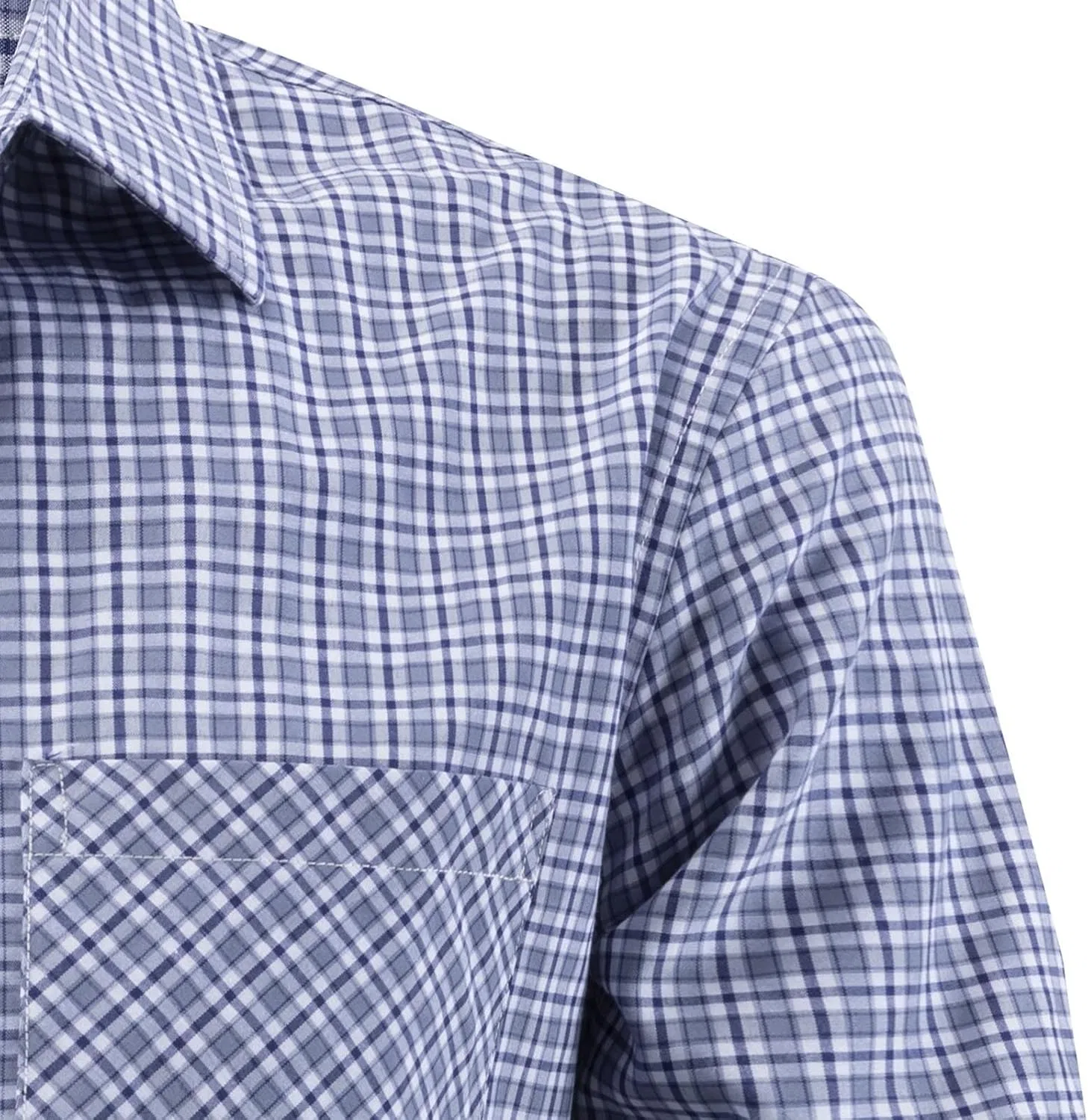 Мужская рубашка с длинным рукавом в клетку Slim Fit, Gray — фото 4