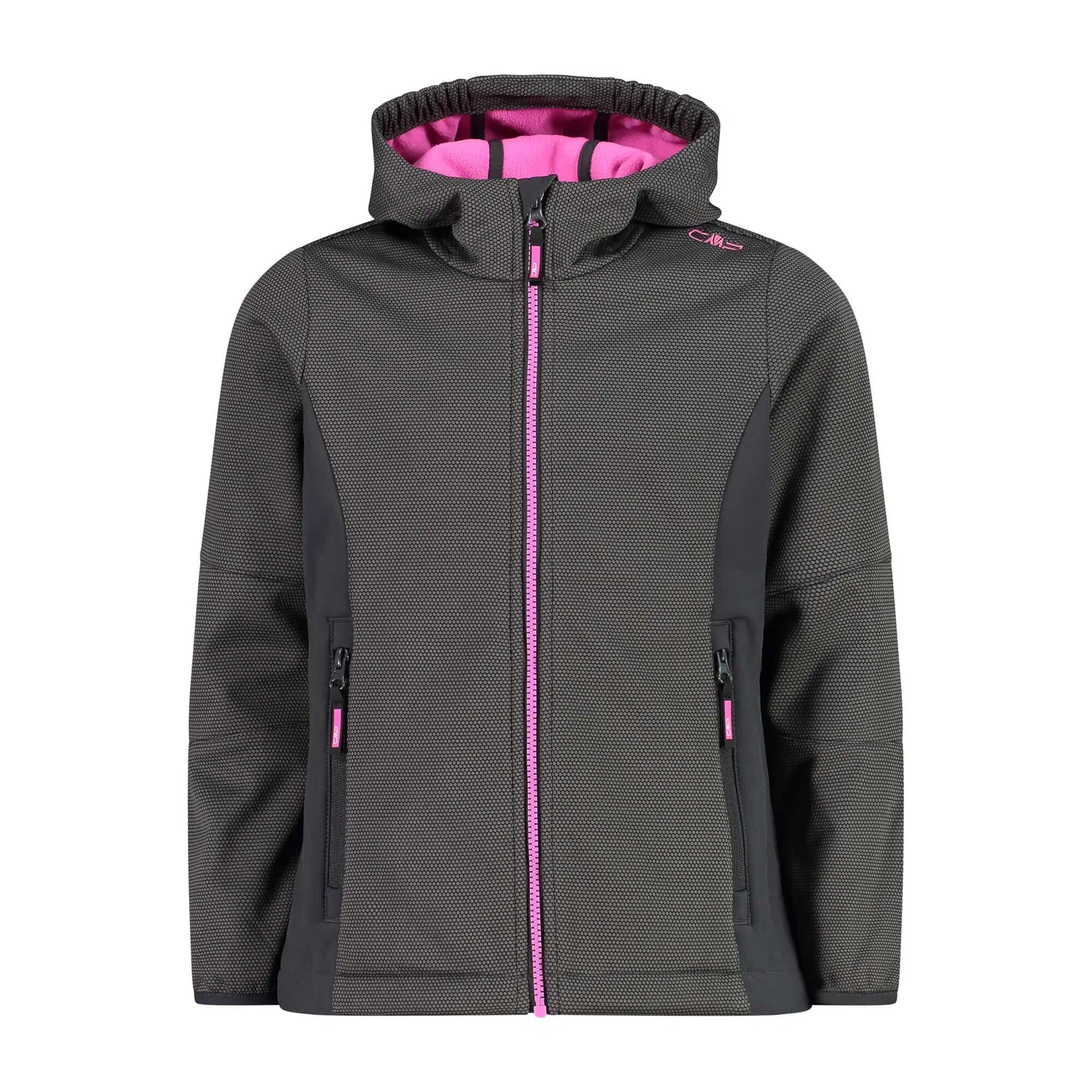 Детская ветрозащитная и водонепроницаемая софтшелл-куртка Kid G Jacket Fix Hood Cmp, Grau Schwarz
