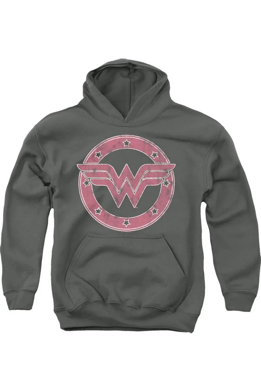 Детское худи с капюшоном Wonder Woman Emblem Gildan, Charcoal