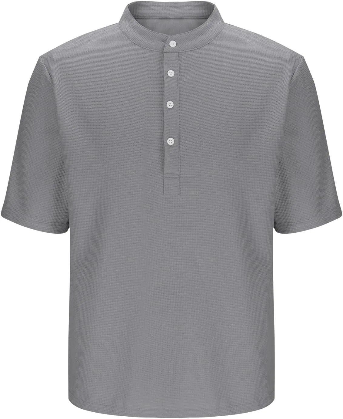 Мужская футболка-поло вафельной вязки с 4 пуговицами Regular Fit, Dark Gray