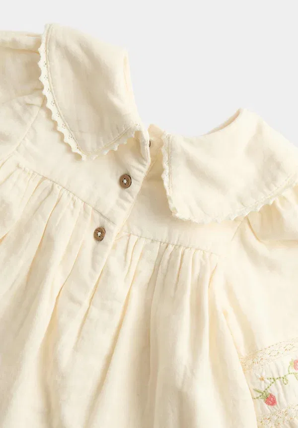 Комплект из топа и брюк с вышивкой Marks & Spencer, Cream Mix — фото 2