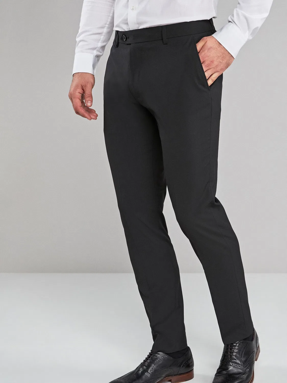 Брюки узкие стрейч Black Skinny Fit Stretch Smart Next, черный
