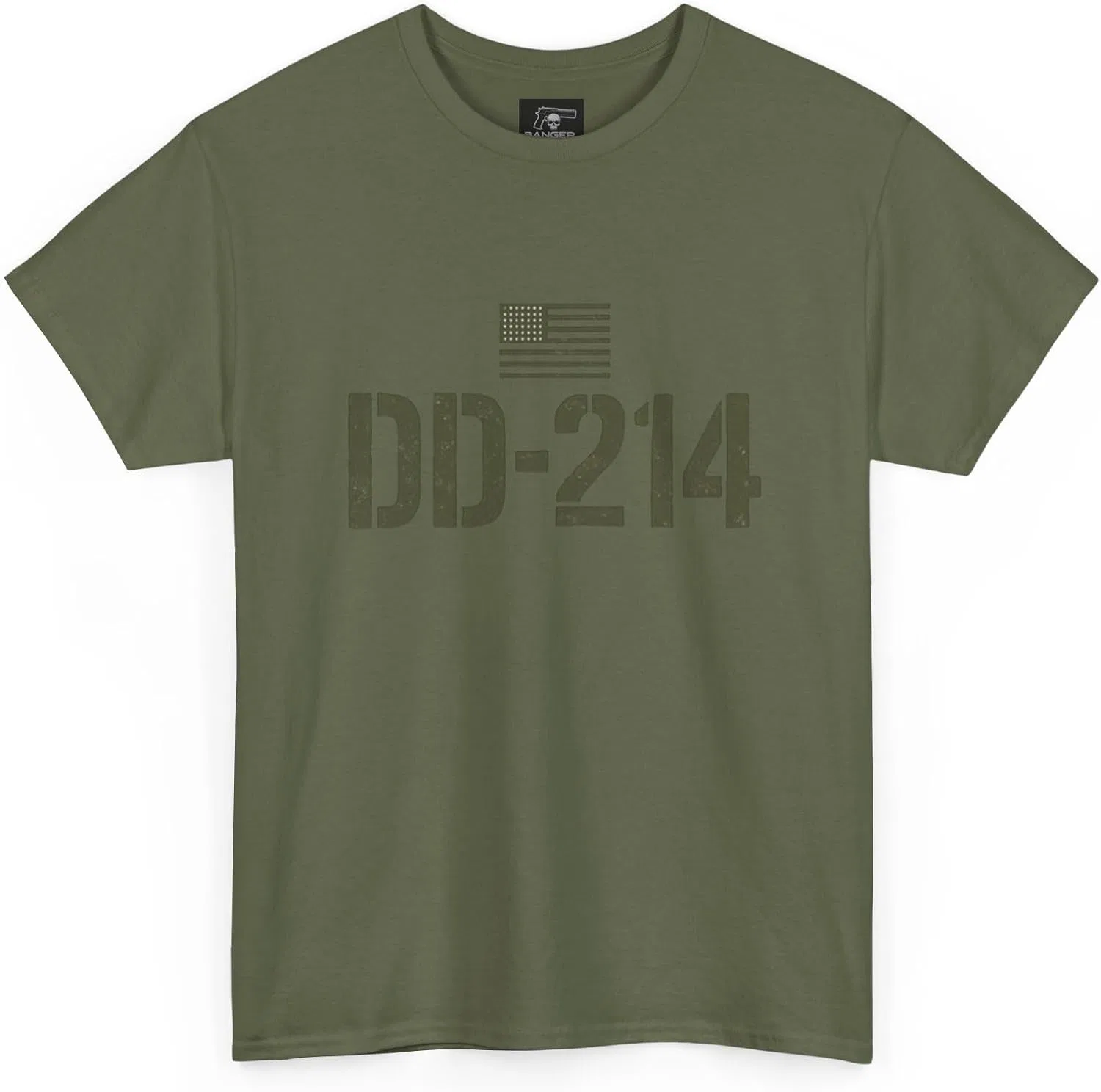 Мужская футболка с принтом DD-214, хаки — фото 3