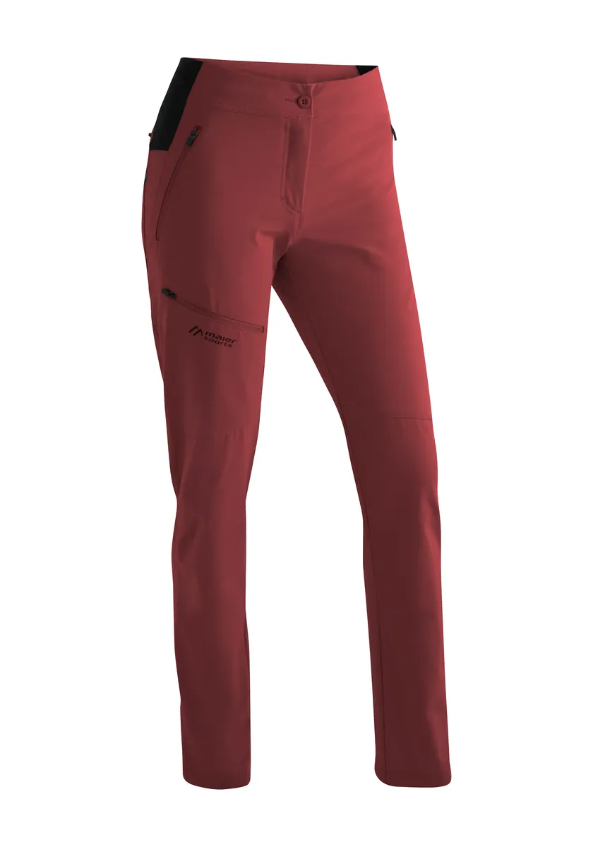 

Спортивные уличные брюки Maier "Latit Slim Vario W", женские походные брюки, длинные уличные брюки, узкие треккинговые брюки Maier Sports, красный