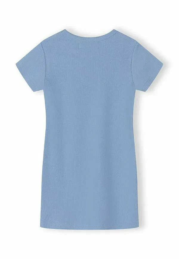 Платье-футболка с вышивкой Short sleeve 2 pack - jersey dress Minoti, Light Pink Blue, синий/светло-розовый — фото 4