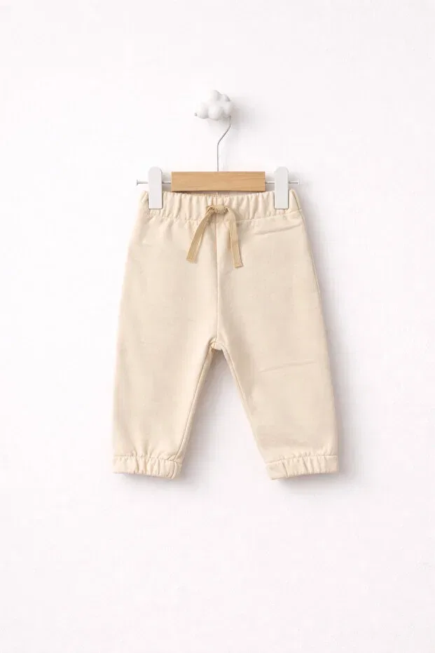 Детский комплект спортивных штанов из хлопка Unisex baby 2-piece cotton jogger pants set For My Baby, Tile-Ecru — фото 3