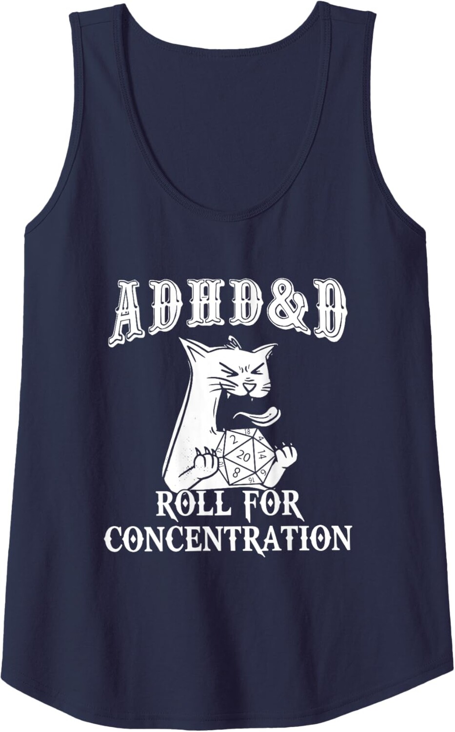 

Женский топ Funny Tees Gamer RPG Apparel Cats RPG Gamer Roll For Concentration D20 Dice Nerdy, темно-синий