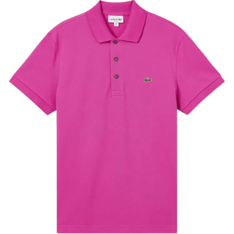 Мужское поло Lacoste с вышитым логотипом, Pink Purple