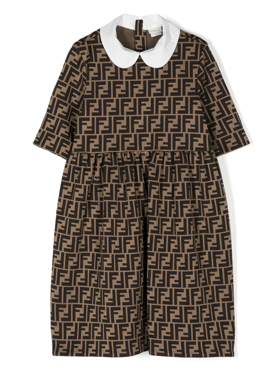 Платье с жаккардовым рисунком FF FENDI, коричневый
