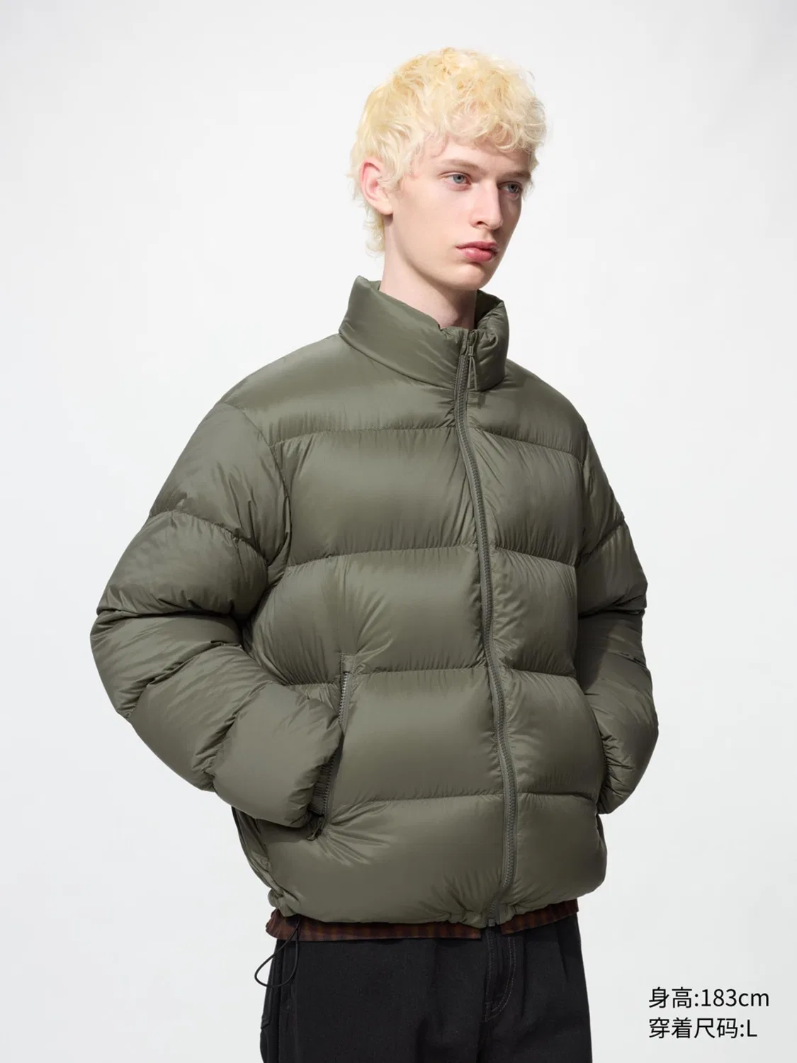 Куртка легкая пуховая Uniqlo, оливковый — фото 2