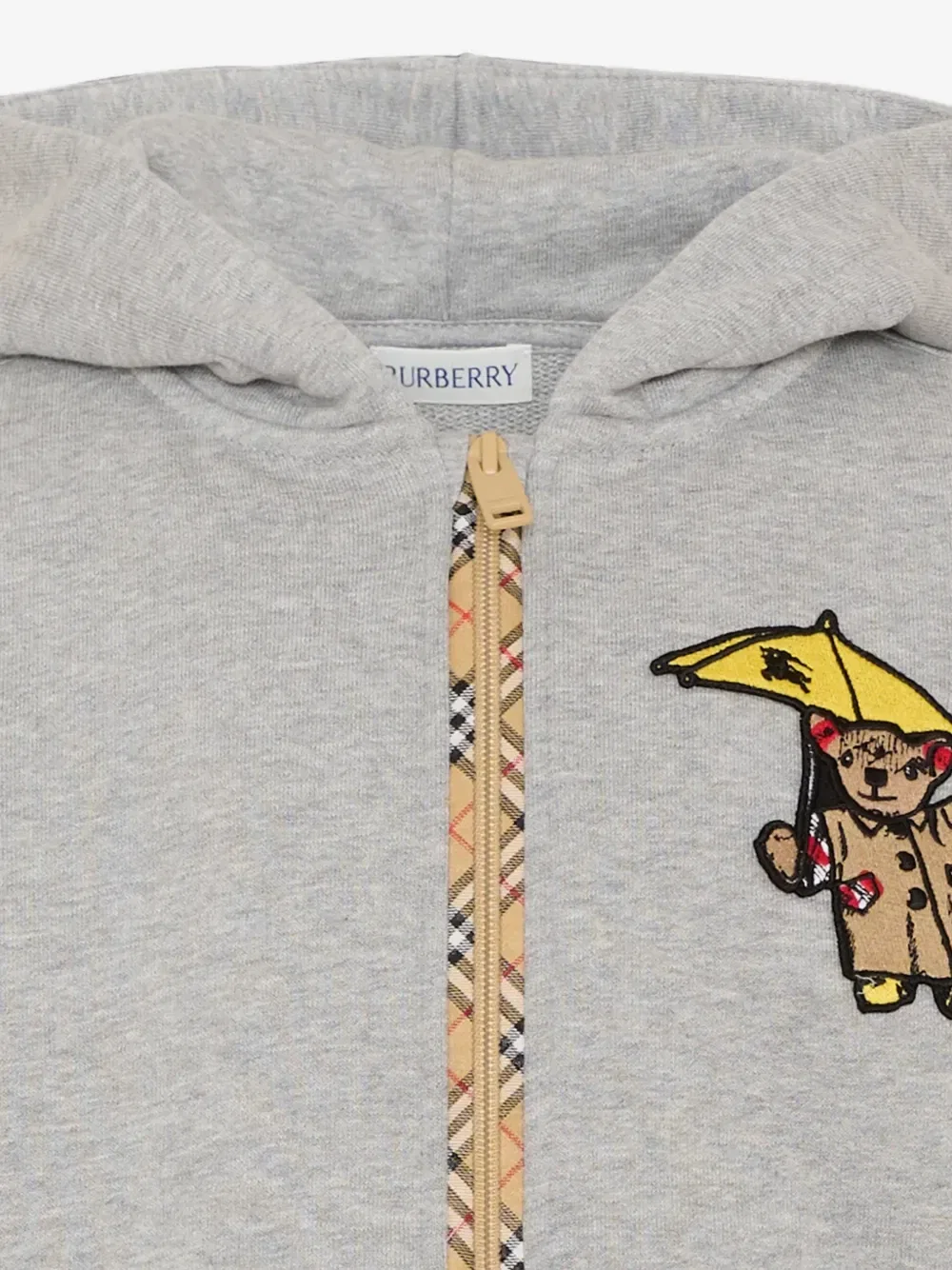 Худи с нашивкой Thomas Bear Burberry Kids, серый — фото 4