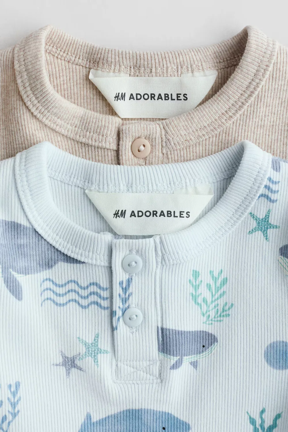 Комплект из двух хлопковых рубашек-поло H&M, Hellblau/Wale — фото 2