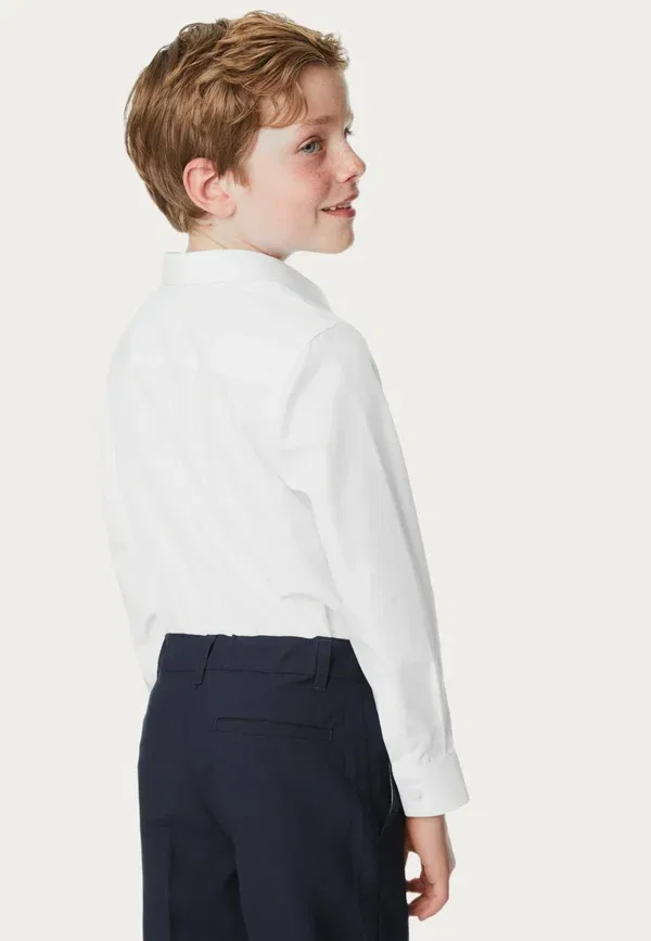 Блузка 3 шт, утюжка не требуется, easy school - button-down blouse, Marks & Spencer, white, белый — фото 2