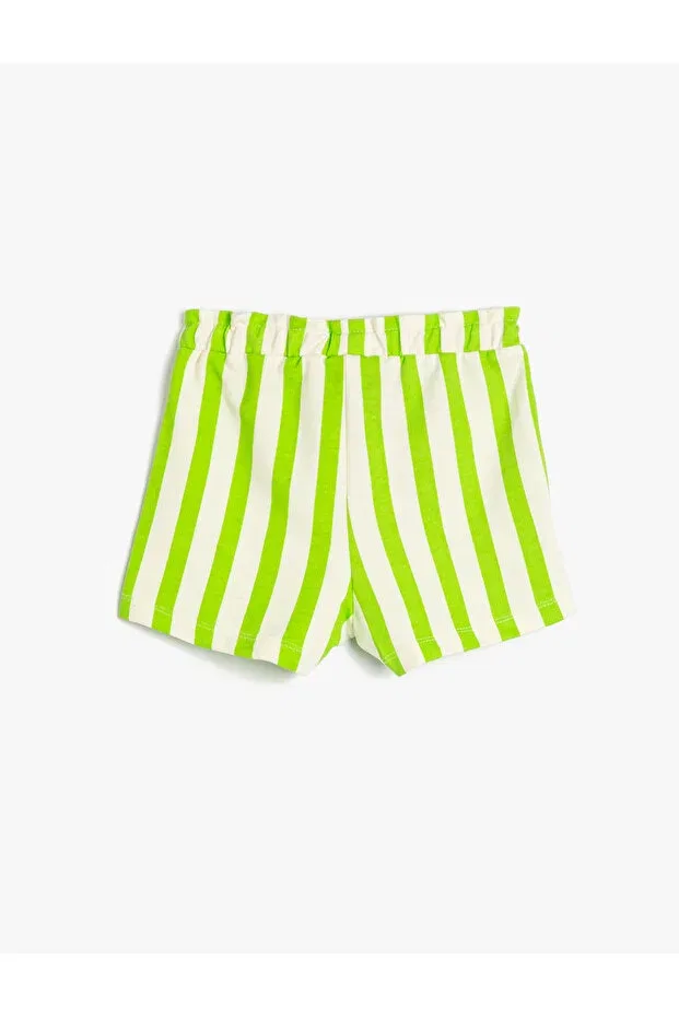 Детские шорты для девочек хлопковые Green Striped Koton — фото 2