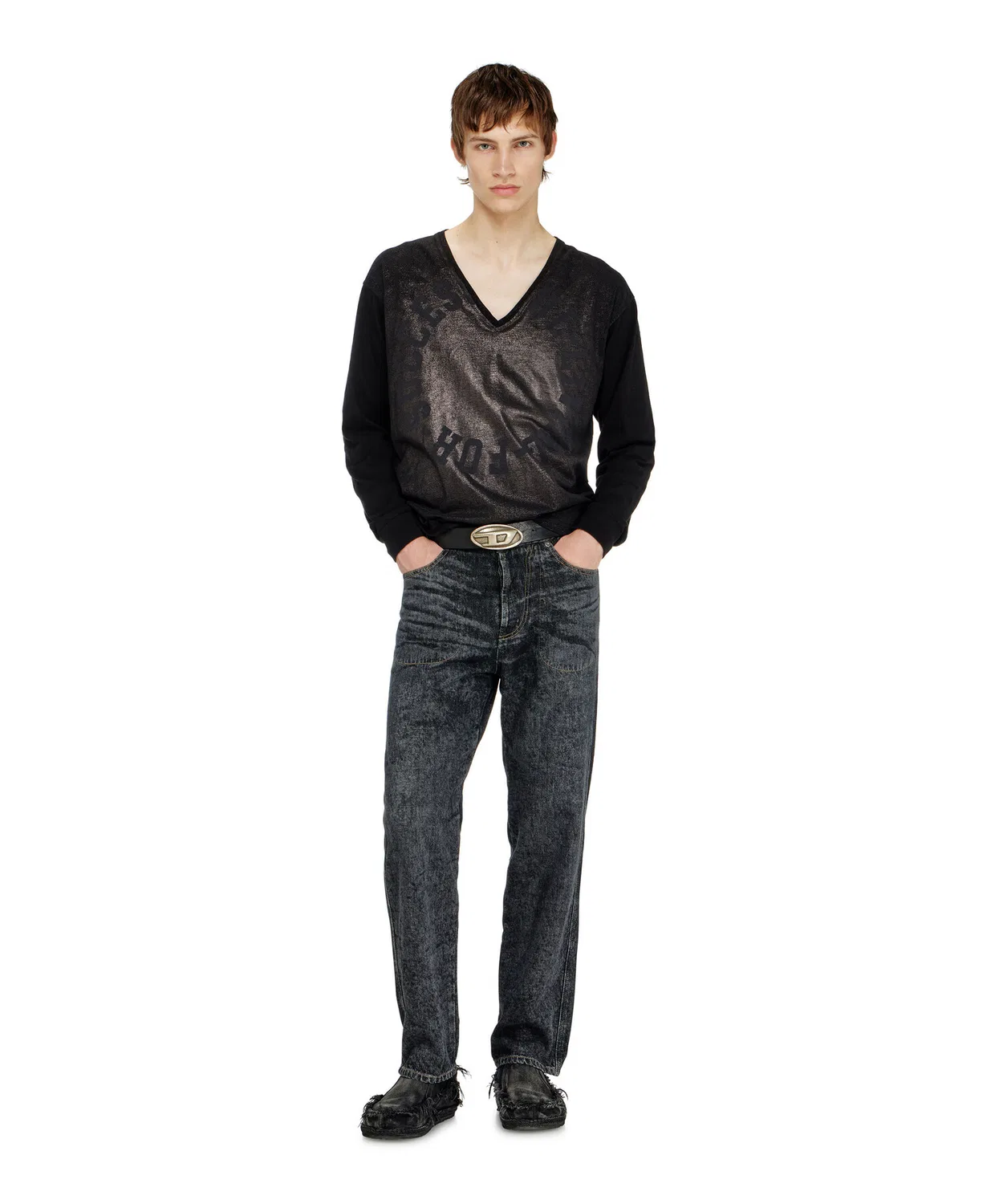 Мужская футболка с длинным рукавом модель T-ANS-LS-V DIESEL, Black — фото 2