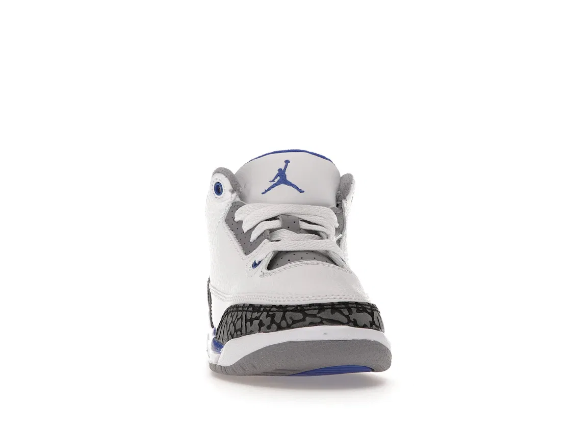 Детские кроссовки с ретро-дизайном Jordan 3 Retro Jordan, White/Black-Cement Grey-Racer Blue — фото 2