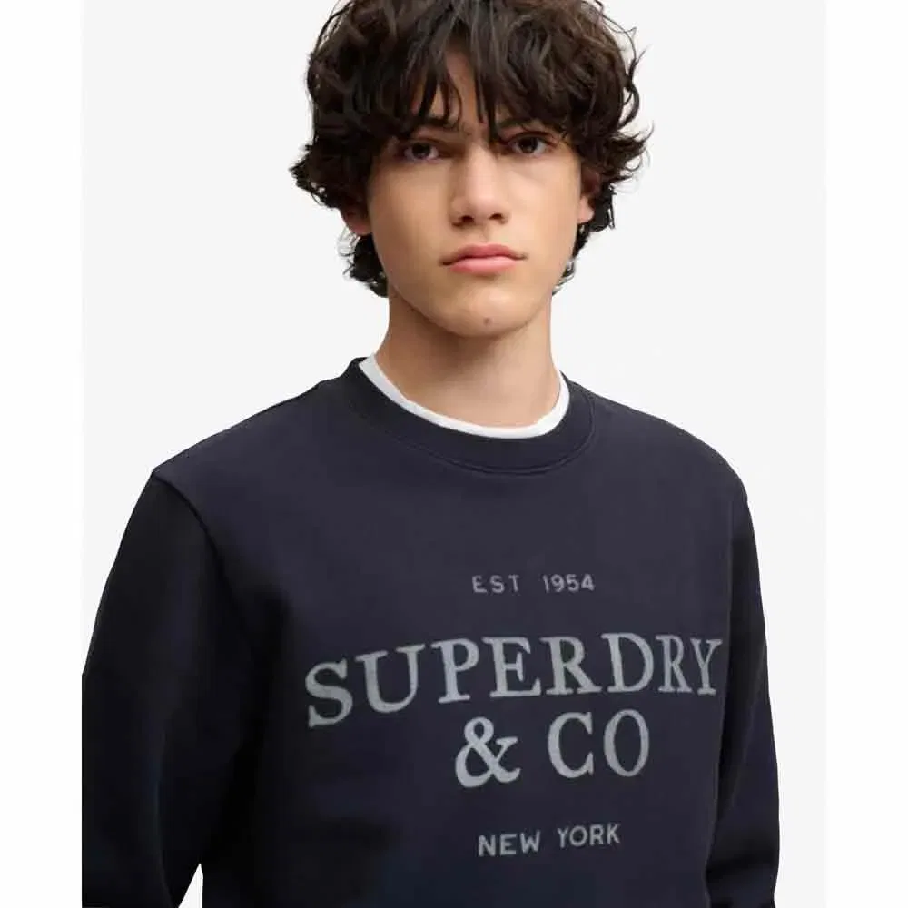 Мужской свитшот свободного кроя Superdry 1954 Company Relaxed, Blue — фото 4