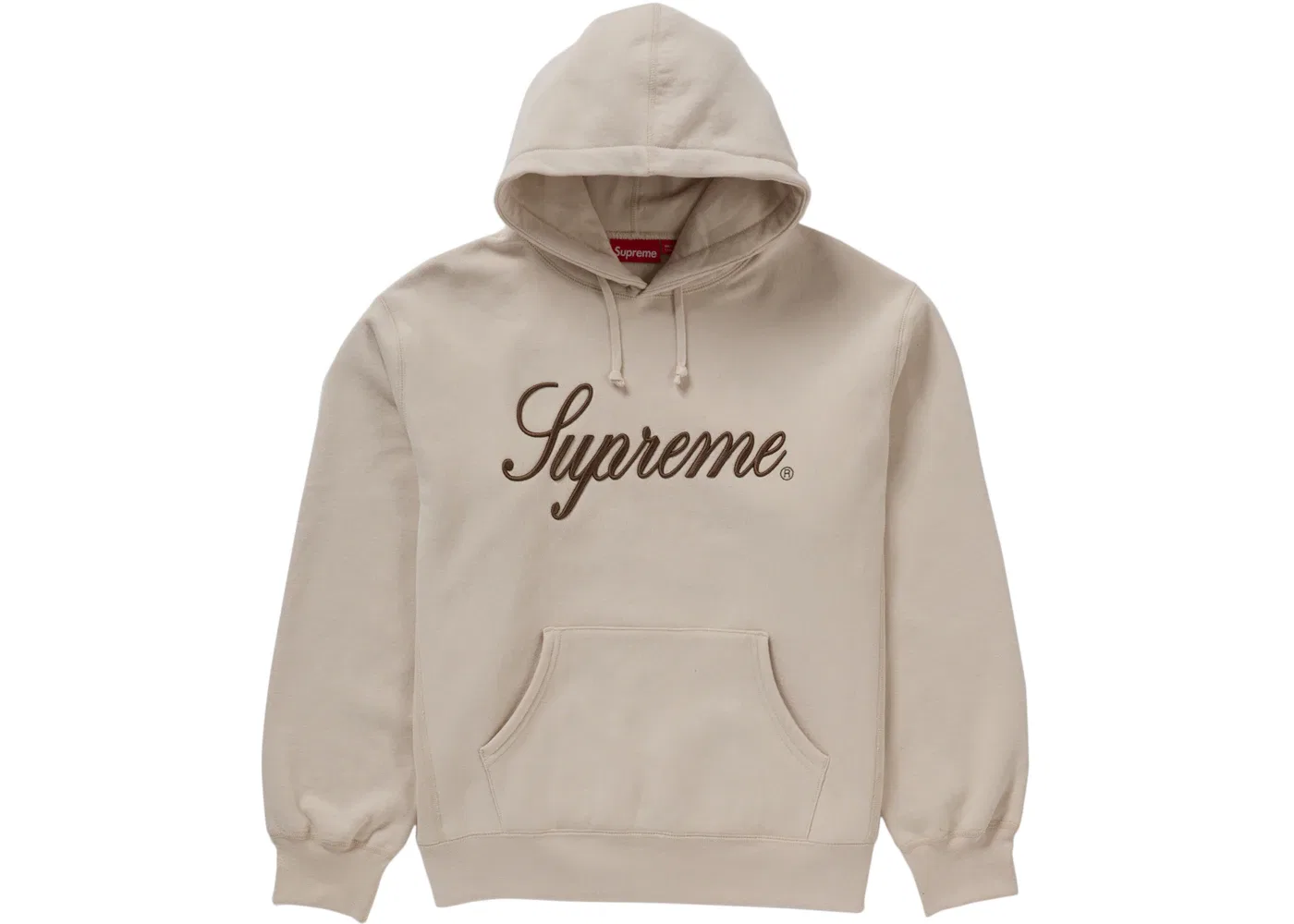 Мужской худи с вышивкой Supreme Embroidered Script Supreme, Stone
