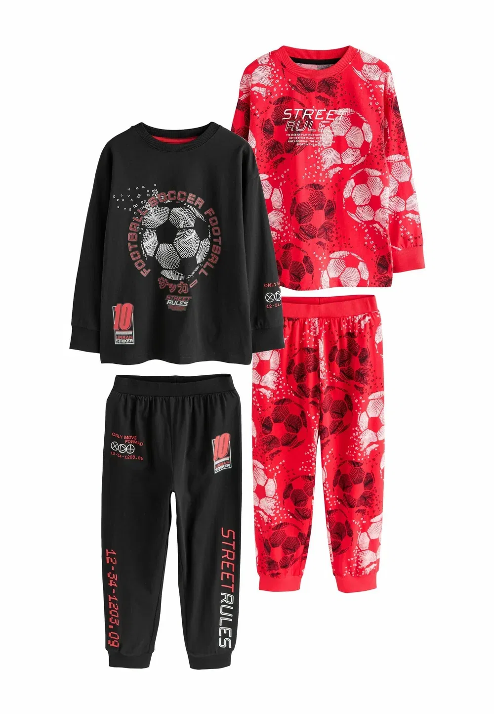 Комплект из 2 пижамных комплектов Next, New Red Black Football