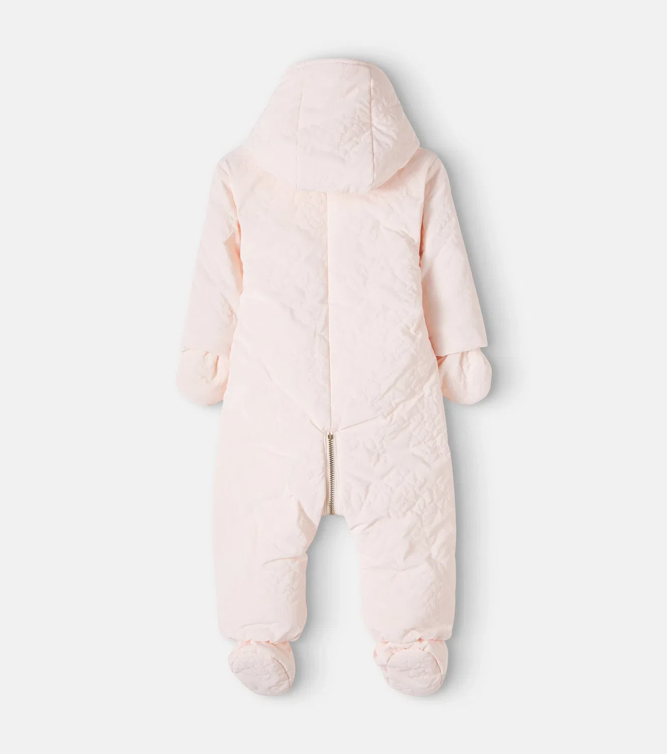 Детский стеганый комбинезон с капюшоном Chloé Kids, розовый — фото 2