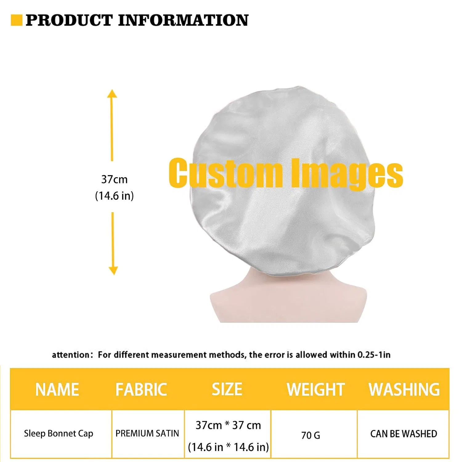 Шапочка для душа Satin Sleep Cap COEQINE, 1 шт, Black Cat — фото 3