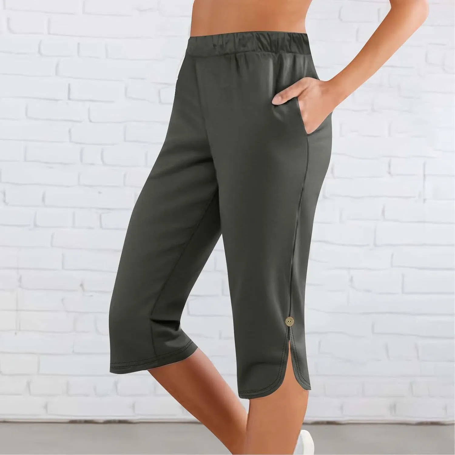 Женские шорты для плавания с высокой талией Q-DH, Dark Gray — фото 2
