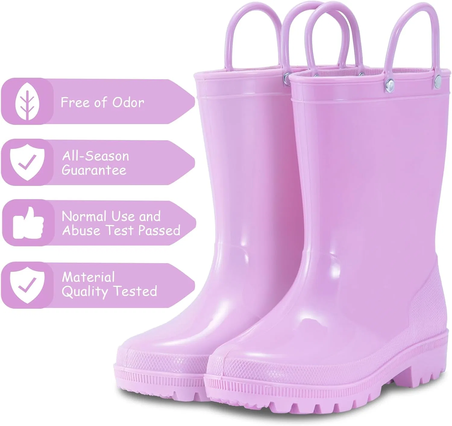 Детские сапоги дождевые водонепроницаемые WILLPORT, Pastel Lilac — фото 2
