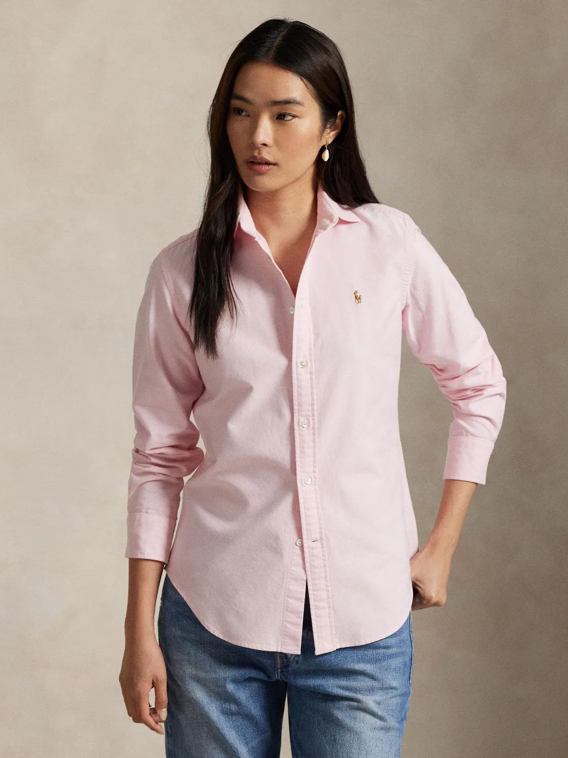 Рубашка Slim Fit, из хлопка Polo Ralph Lauren, розовая
