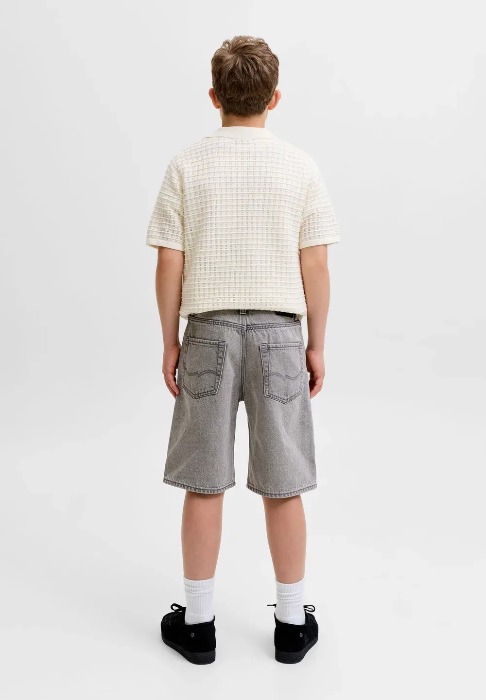 Jwhalex jjoriginal shorts at 053 jnr - denim shorts Jack & Jones Junior, Grey Denim — фото 3