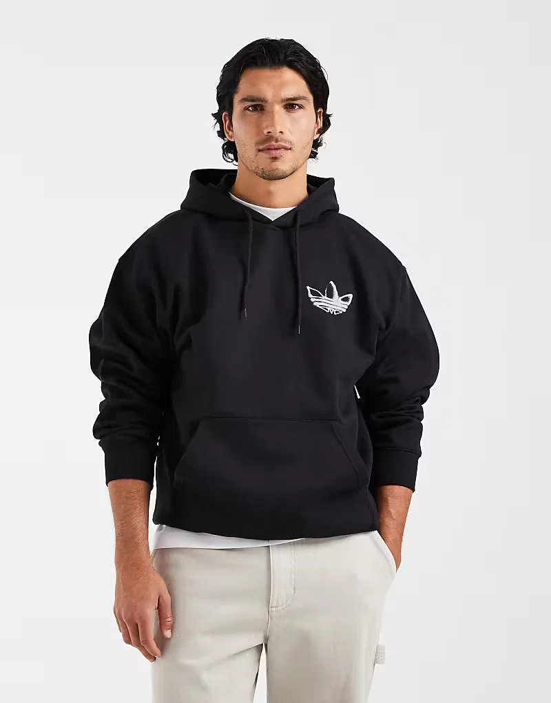 Худи Adidas Originals Powder с язычком, черный — фото 4