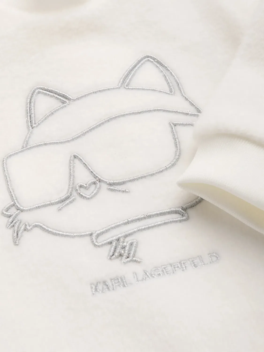 Комплект из платья и легинсов с вышивкой Ikon Choupette Karl Lagerfeld Kids, белый — фото 3