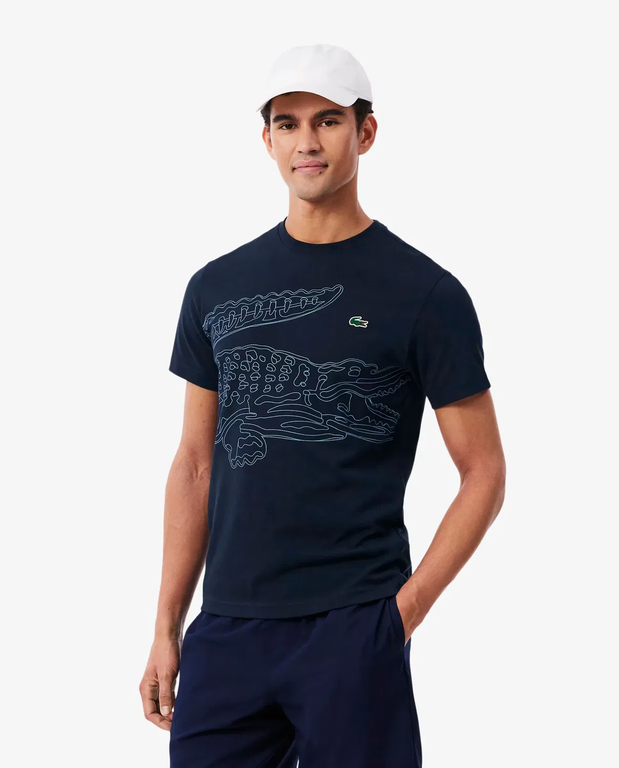 Мужская спортивная футболка с принтом Lacoste, Azul Oscuro