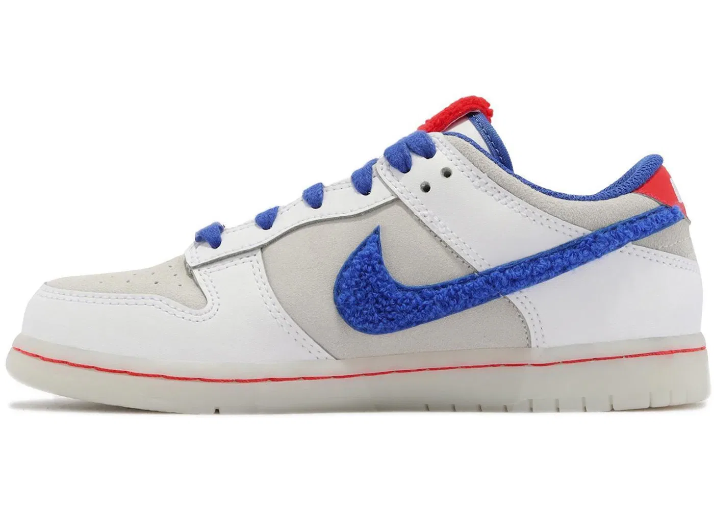 Детские кроссовки с принтом Nike Dunk Low Year of the Rabbit White Rabbit (2023) (PS) Nike, White/Crimson/Varsity Royal/Sail — фото 2