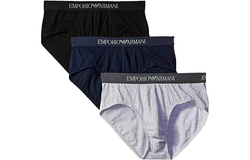 Мужские трусы-боксеры, комплект из 3 штук, EMPORIO ARMANI, Black/Marine Blue/Gray