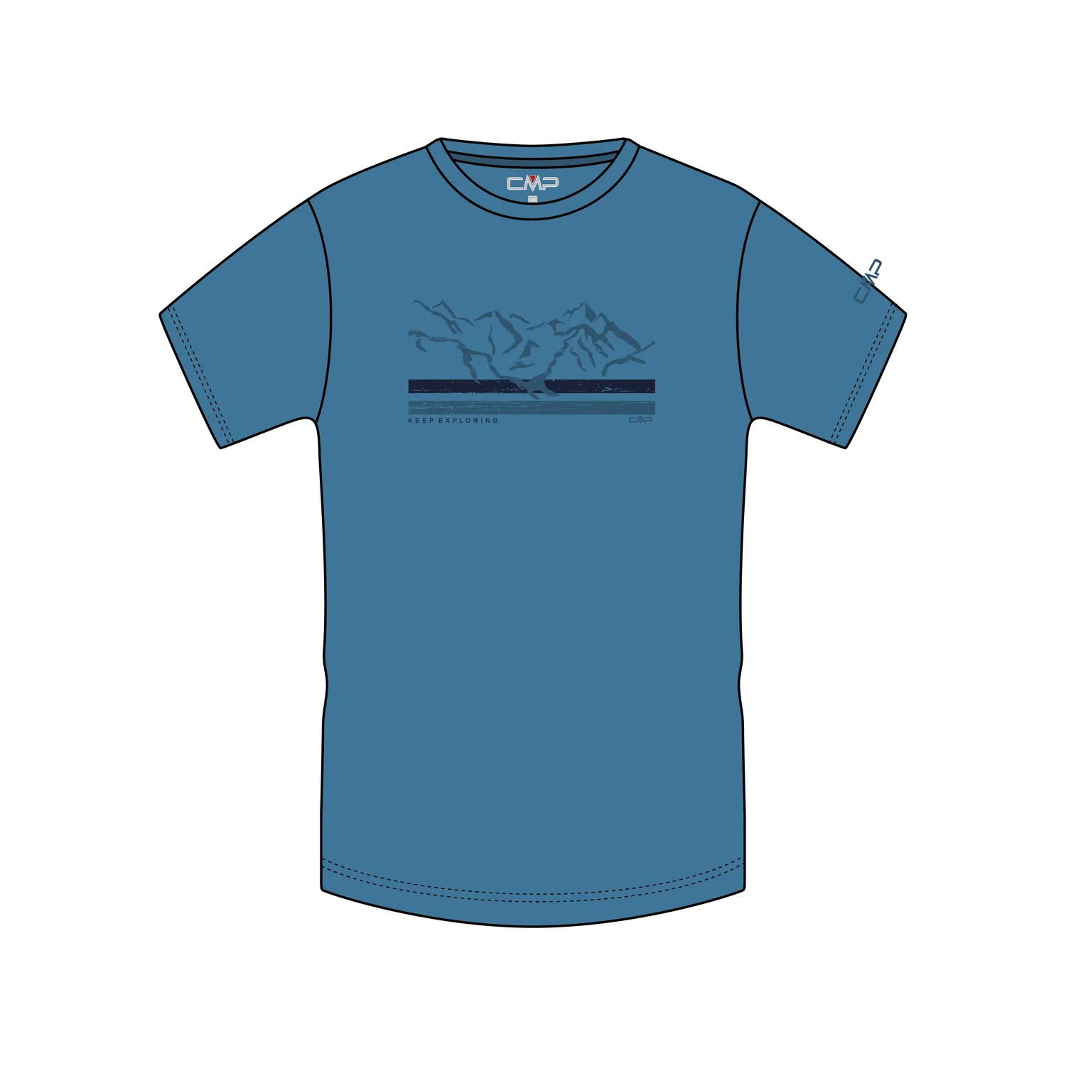 Детская футболка с принтом KID T-Shirt Cmp, Konigsblau Navyblau Mediterranes Blau