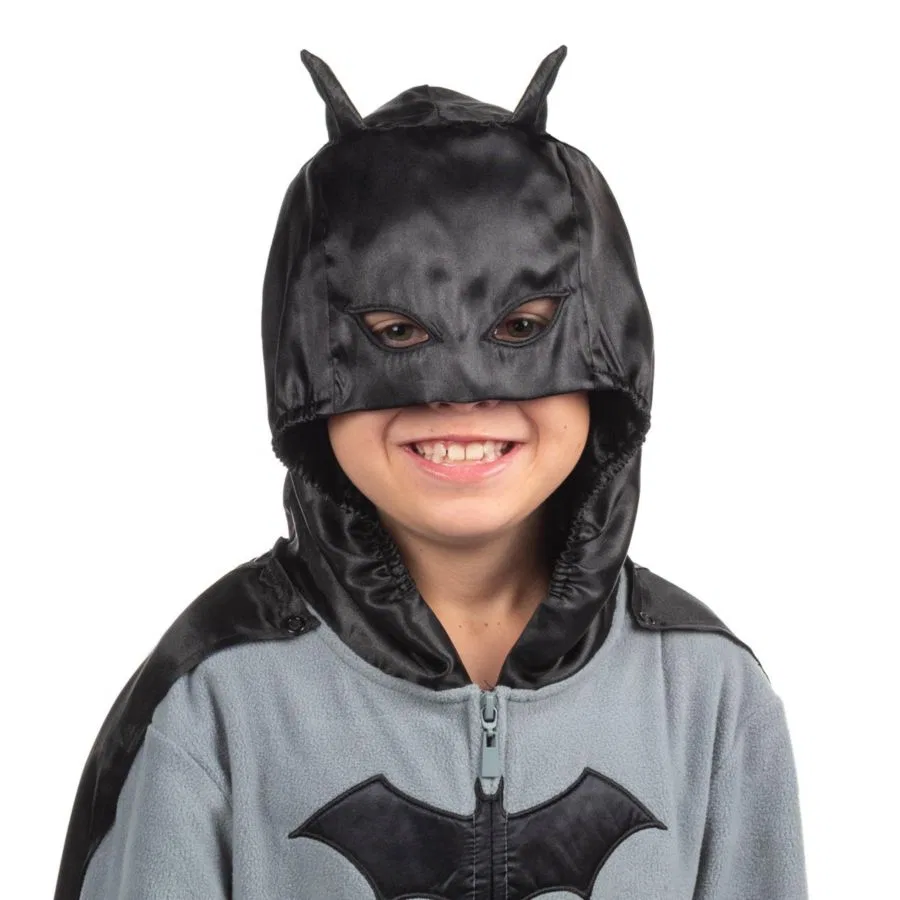 Детский пижамный комбинезон с капюшоном и маской Batman, Black — фото 3