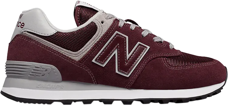 Кроссовки New Balance Wmns 574, бордовый/серый — фото 2