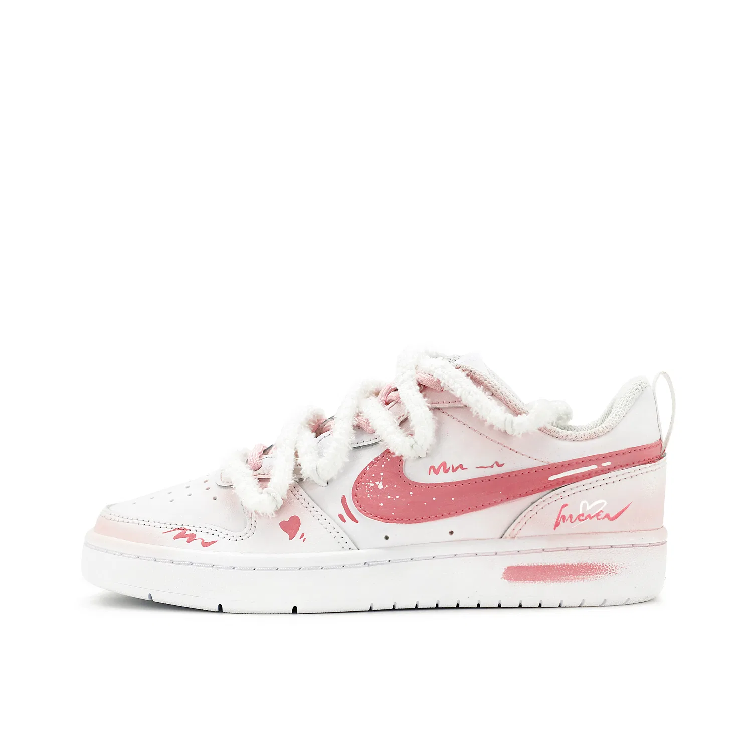Детские кроссовки для скейтбординга с текстурой из кожи Nike Court Borough, Pink Blue — фото 3