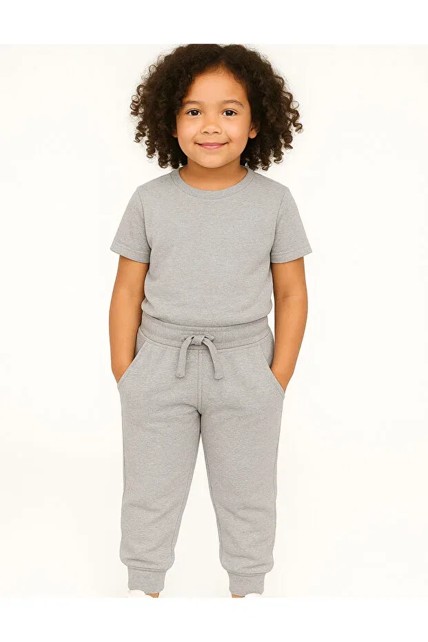 Детские спортивные штаны для девочек хлопковые Basics Organickid, Gray — фото 2