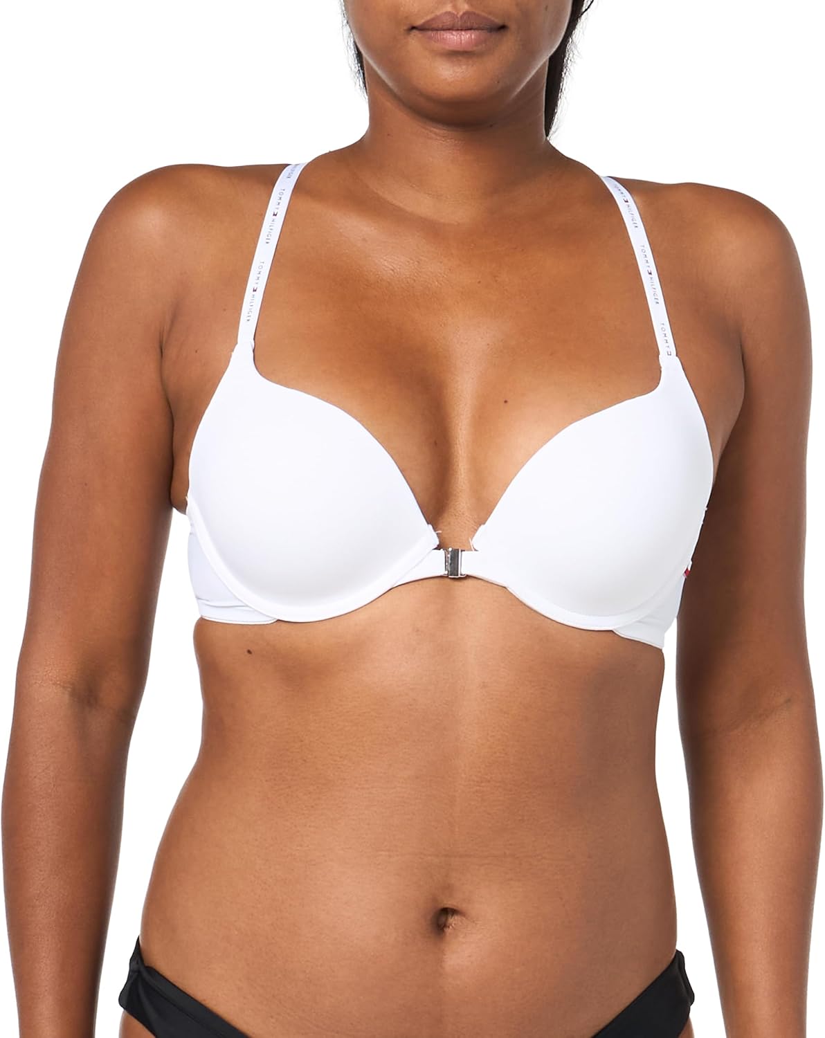 

Женский бюстгальтер Tommy Hilfiger с застежкой спереди, спинкой-борцовкой, пуш-ап, кружевной отделкой, Bright White