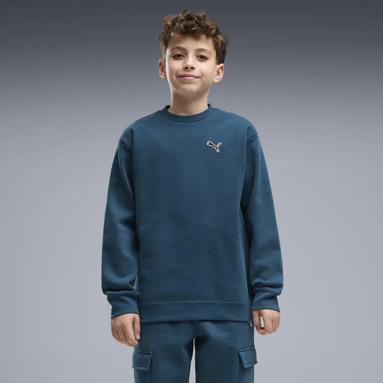 Детский спортивный костюм из флиса Essentials Elevated Relaxed Puma, Petrolblau — фото 4