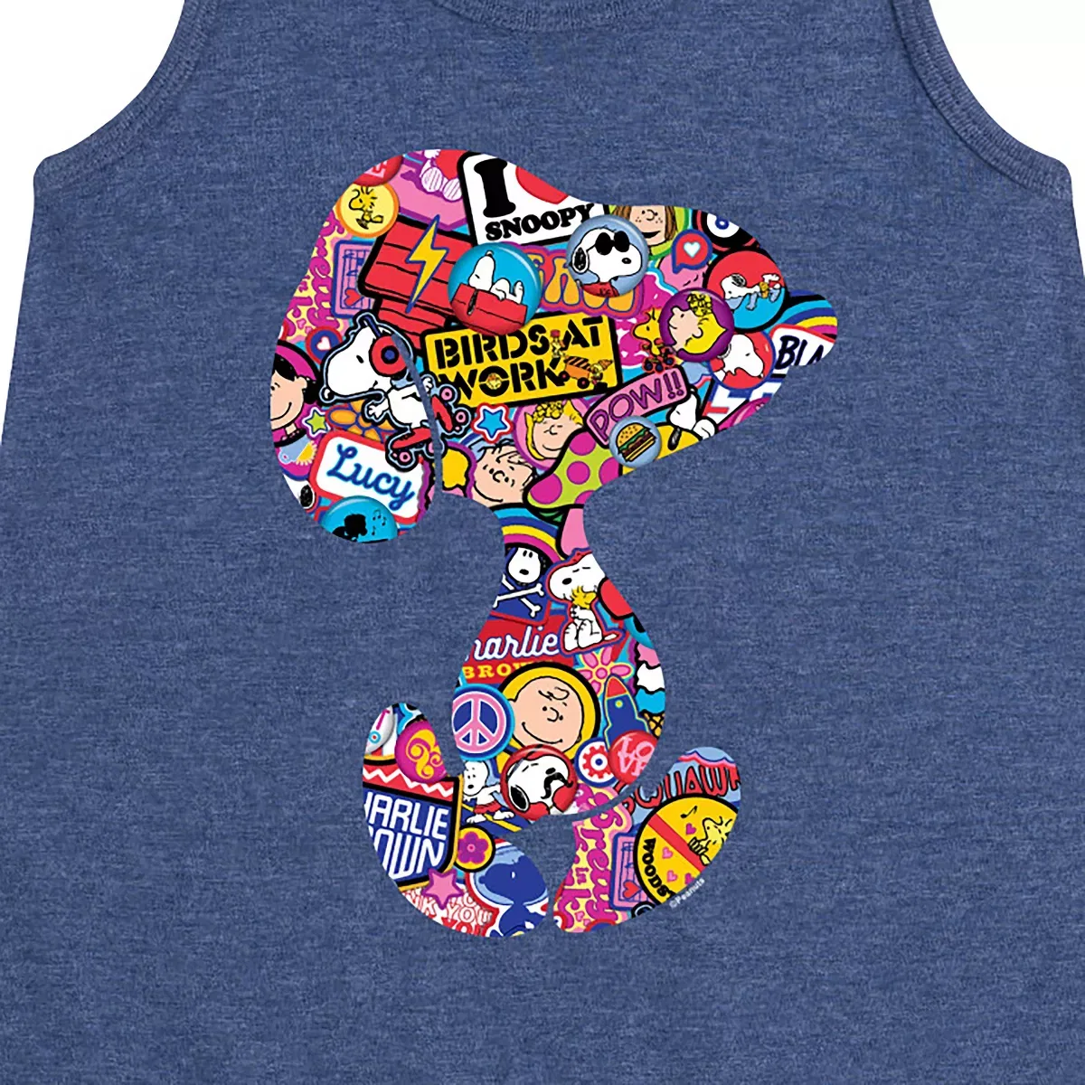 Детское платье-трапеция для девочек без рукавов Snoopy Silhouette Pattern Peanuts, Heather Navy — фото 2