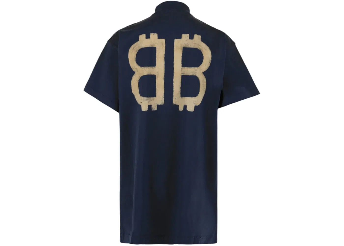 Мужская футболка с принтом Crypto-Print Vintage Balenciaga, цвет Washed Blue — фото 2