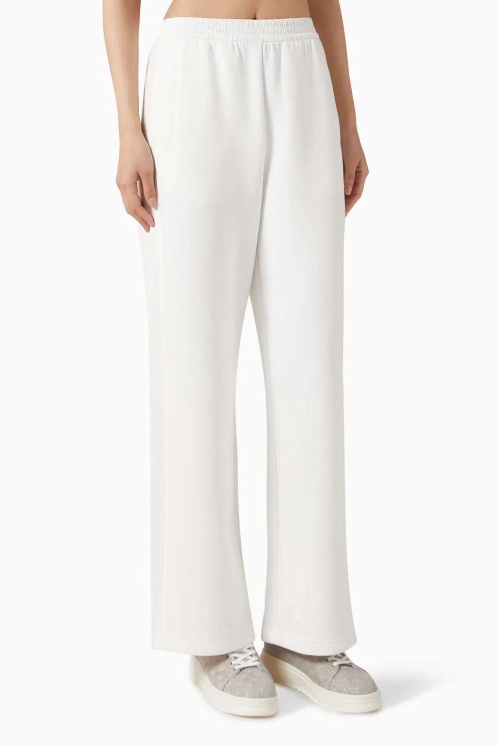 Брюки из футера Emporio Armani, белый