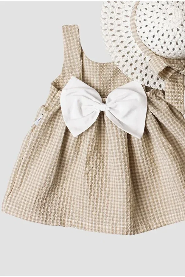 Детское платье для девочек с принтом Chicsy Baby, Beige — фото 4