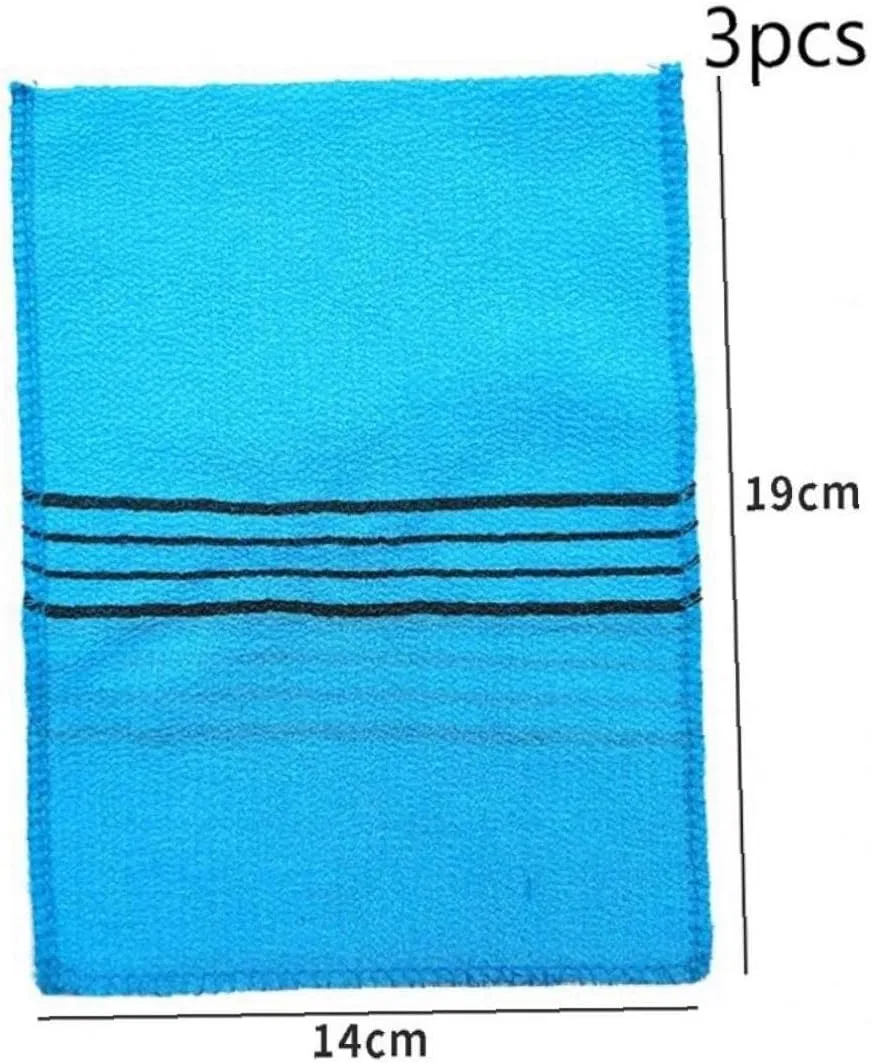 Эксфолиирующая мочалка для душа, 3 шт, Froiny, Blue — фото 4