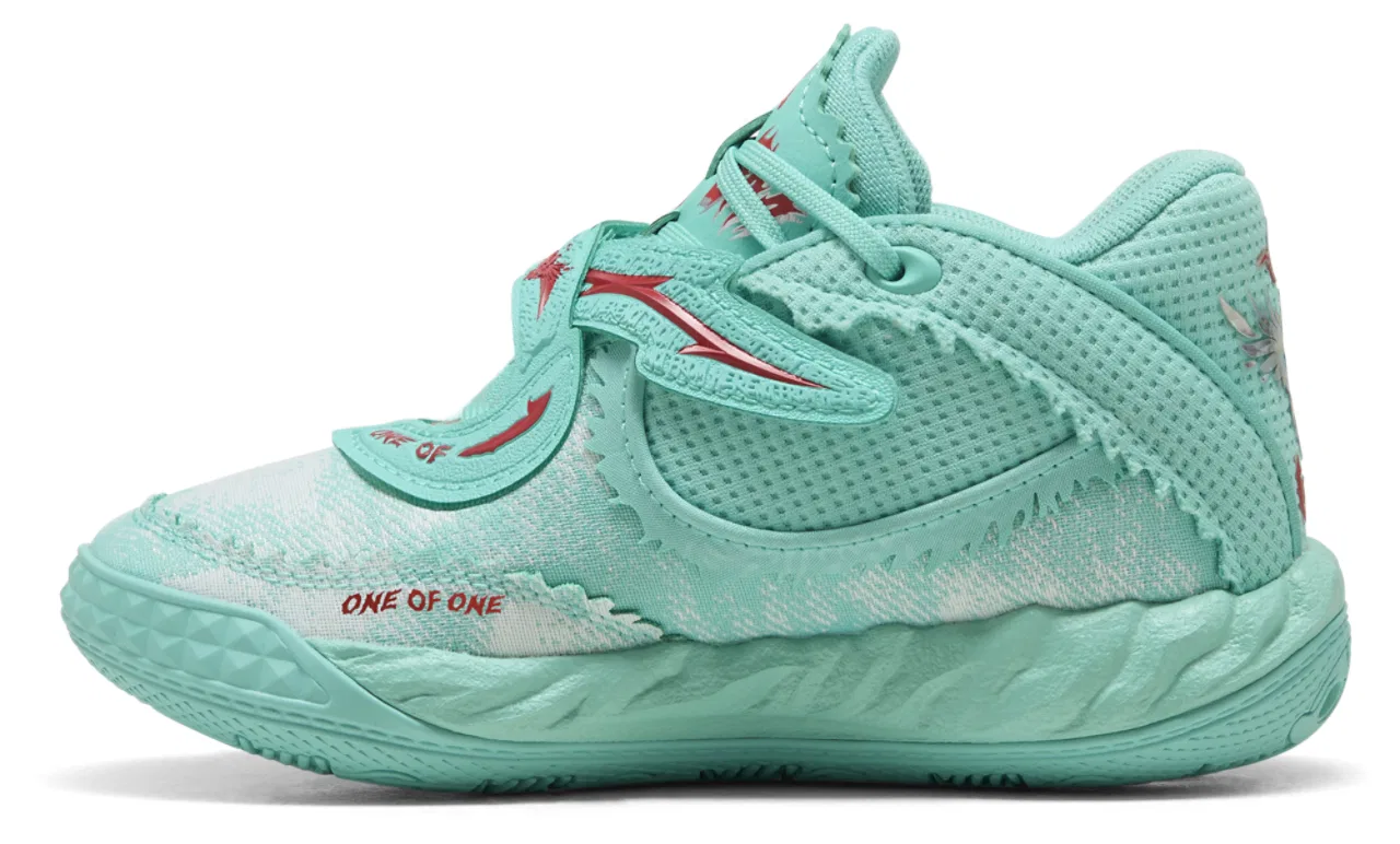 Кроссовки для мальчиков MB.05 Melo World PUMA, цвет Aquatic Green/For All Time Red — фото 2