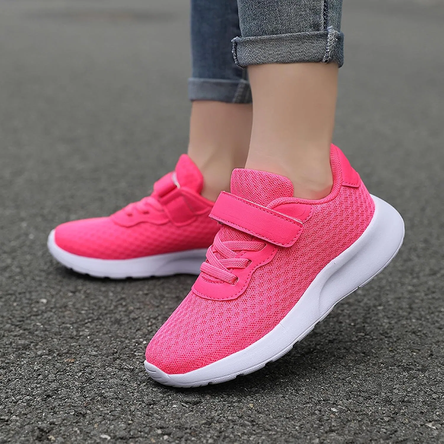 Детские кроссовки с широким носком для девочек, Hot Pink — фото 3
